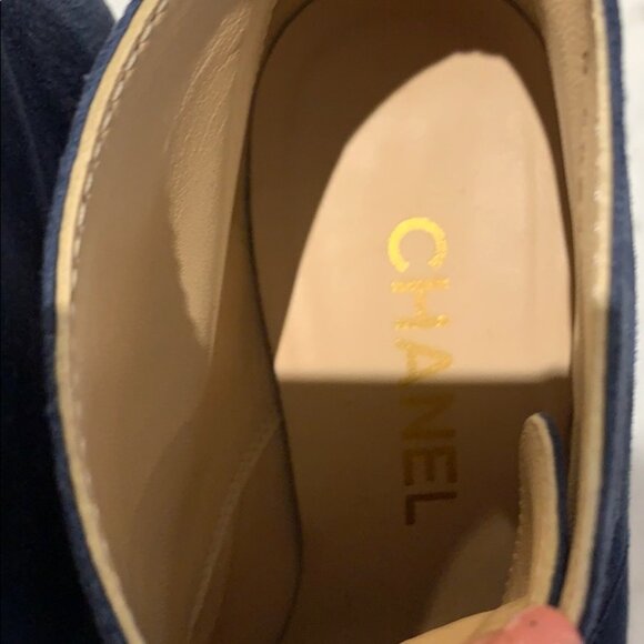 36.5 Chanel Suede Cork Lace Up Booties - Picture 3 of 6
